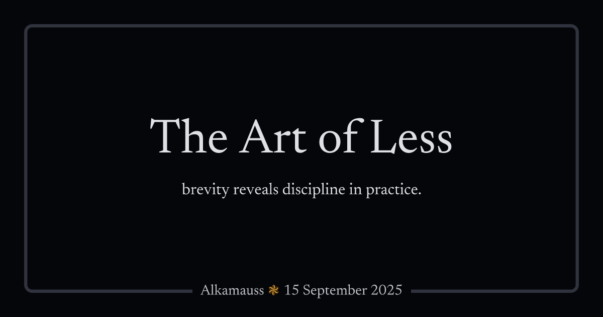 the art of less card image